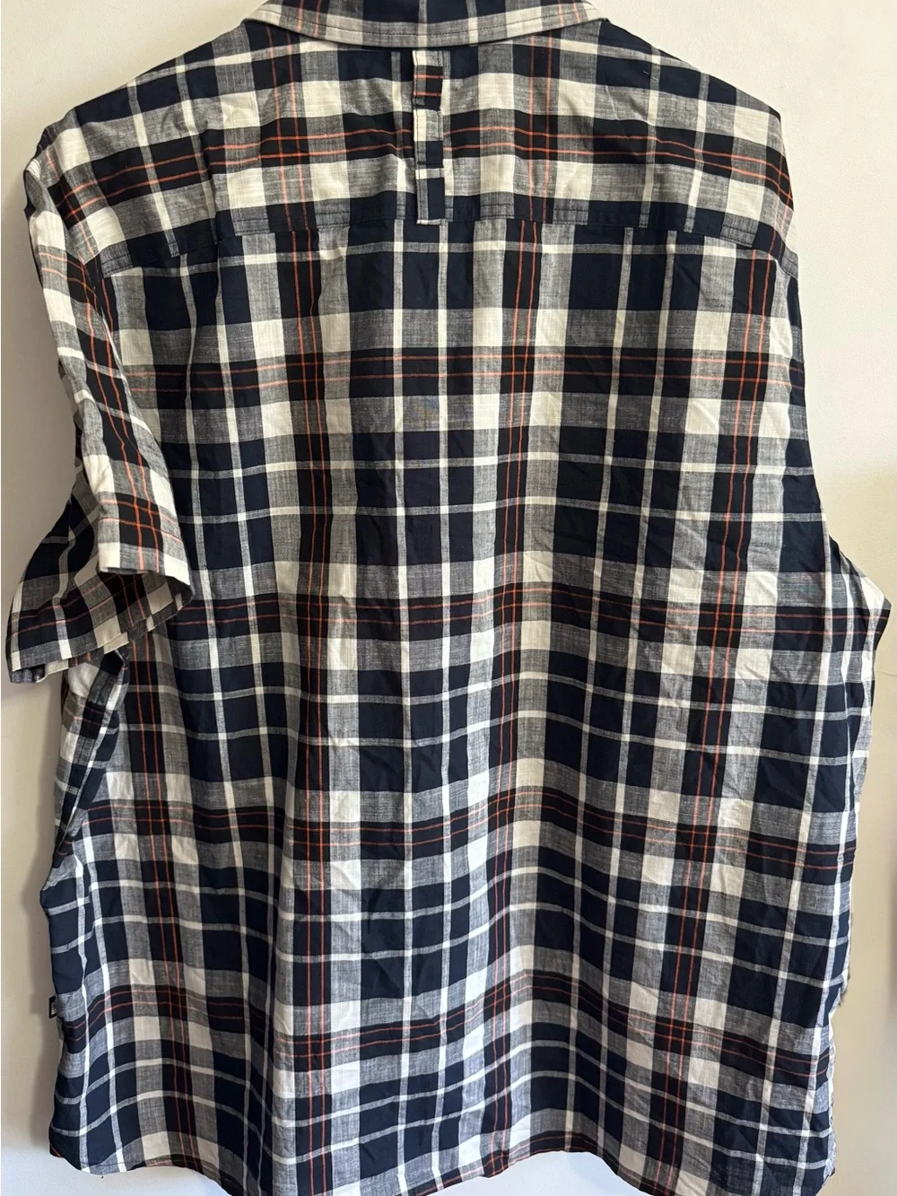 NWT The North Face Men’s Navy & White Plaid Short-Sleeve Shirt XXL